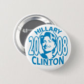 Badge Rond 5 Cm Bouton 2008 de Hillary Clinton (Devant & derrière)