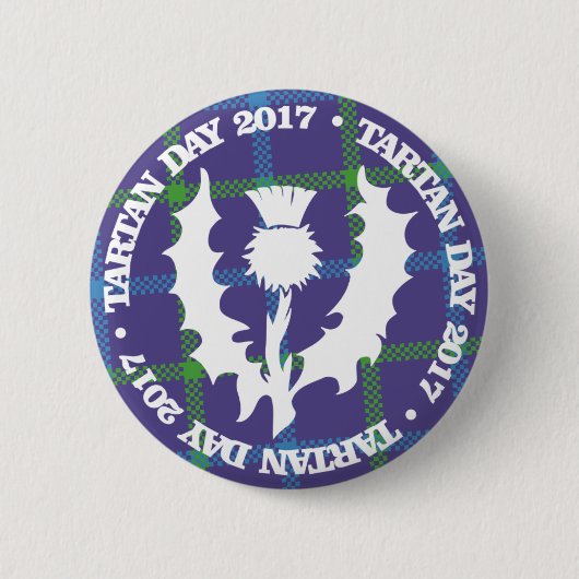 Badge Rond 5 Cm Bouton 2017 de jour de tartan (Devant)