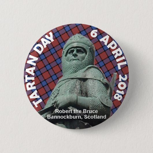 Badge Rond 5 Cm Bouton 2018 de jour de tartan (Devant)