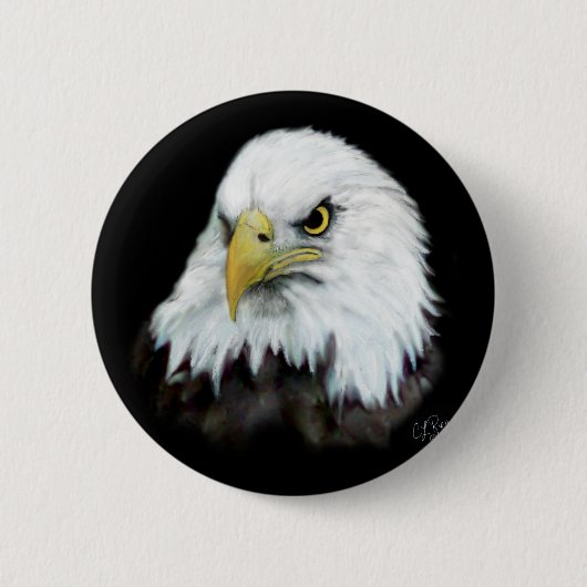 Badge Rond 5 Cm Bouton 2 d'Eagle chauve (Devant)