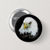 Badge Rond 5 Cm Bouton 2 d'Eagle chauve (Devant & derrière)