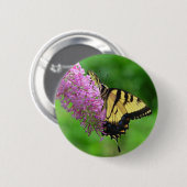 Badge Rond 5 Cm Bouton 3 de papillon de machaon (Devant & derrière)