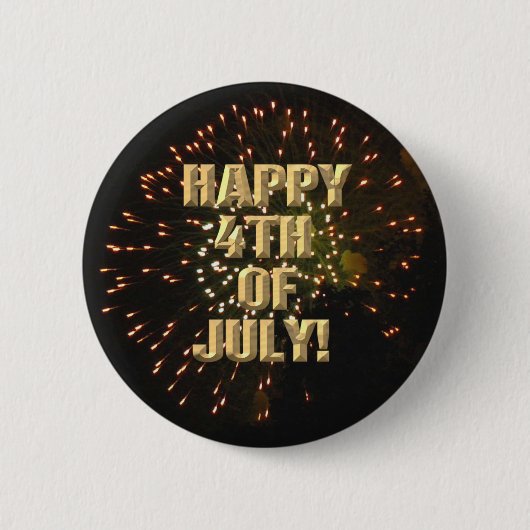 Badge Rond 5 Cm Bouton 4 juillet Fireworks 4 (Devant)