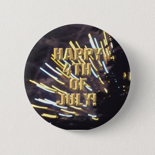 Badge Rond 5 Cm Bouton 4 juillet Fireworks 6 (Devant)