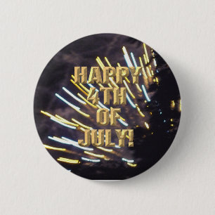 Badge Rond 5 Cm Bouton 4 juillet Fireworks 6
