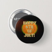 Badge Rond 5 Cm Bouton 4 juillet Fireworks 9 (Devant & derrière)