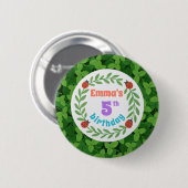 Badge Rond 5 Cm Bouton 5 Anniversaire sur mesure Ladybug & Leaf (Devant & derrière)
