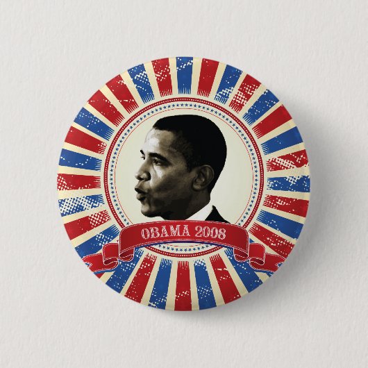 Badge Rond 5 Cm Bouton 61027 d'éclat de cercle d'Obama 2008 (Devant)