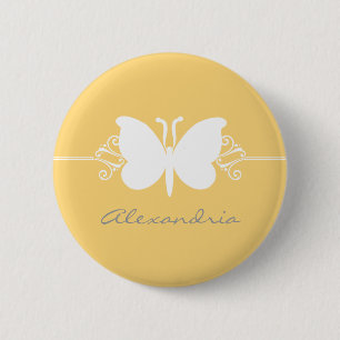 Badge Rond 5 Cm Bouton à billes jaunes molles