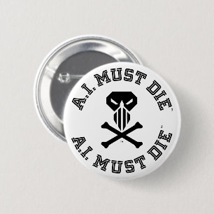 Badge Rond 5 Cm Bouton A.I. Must Die™ Logo (Police Collège)