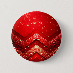 Badge Rond 5 Cm Bouton à paillettes décoratif rouge