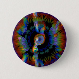 Badge Rond 5 Cm Bouton Abstrait de l'oeil arc-en-ciel