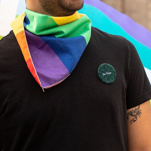 Badge Rond 5 Cm Bouton abstrait motif tangerine