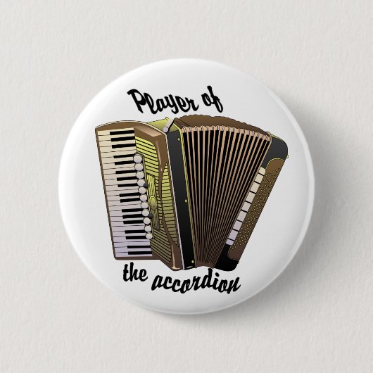Badge Rond 5 Cm Bouton Accordion Player (Devant)