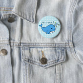 Badge Rond 5 Cm Bouton adorable de Kawaii Narwhal (En situation)