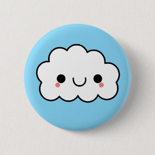 Badge Rond 5 Cm Bouton adorable de nuage de Kawaii