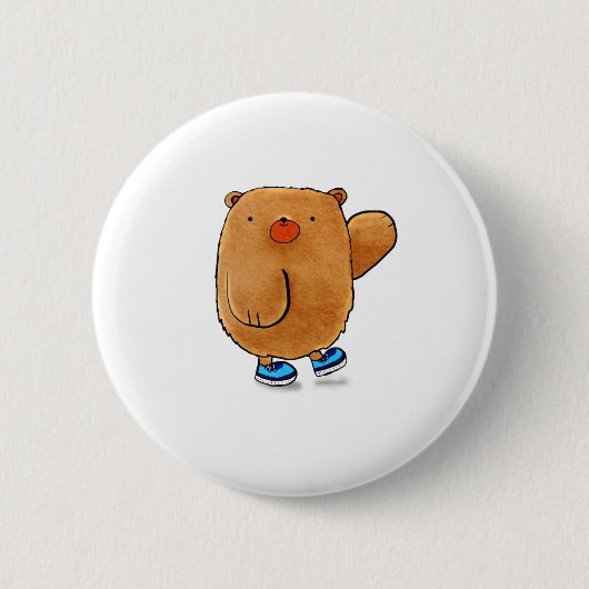 Badge Rond 5 Cm Bouton Adorable Ours Teddy (Devant)