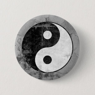 Badge Rond 5 Cm Bouton affligé de symbole de Yin Yang