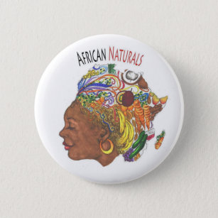 Badge Rond 5 Cm Bouton africain de magasin de produits naturels