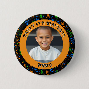 Badge Rond 5 Cm Bouton Âge, nom et photo personnalisés