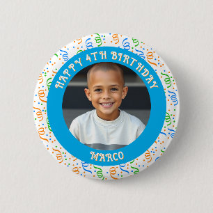 Badge Rond 5 Cm Bouton Âge, nom et photo personnalisés