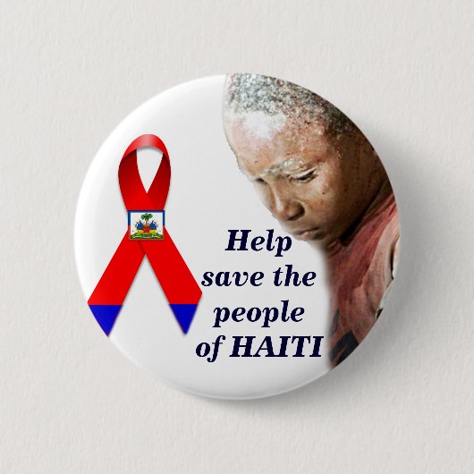 Badge Rond 5 Cm Bouton Aide Haïti_ (Devant)