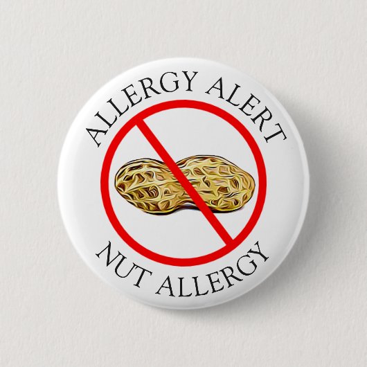 Badge Rond 5 Cm Bouton Alerte d'allergie aux arachides sévères (Devant)