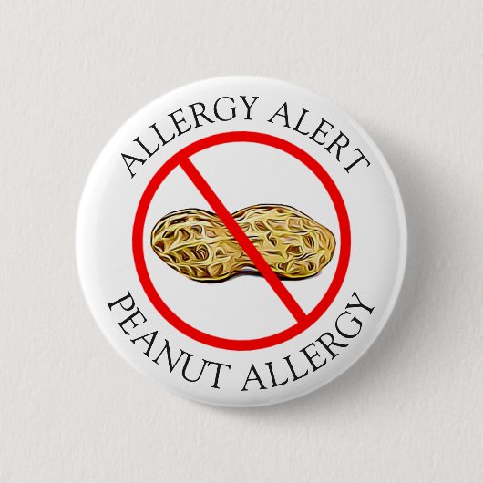 Badge Rond 5 Cm Bouton Alerte d'allergie aux arachides sévères (Devant)