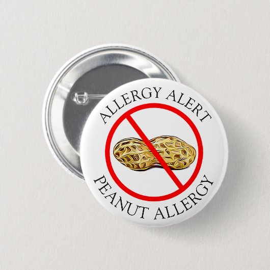Badge Rond 5 Cm Bouton Alerte d'allergie aux arachides sévères (Devant & derrière)