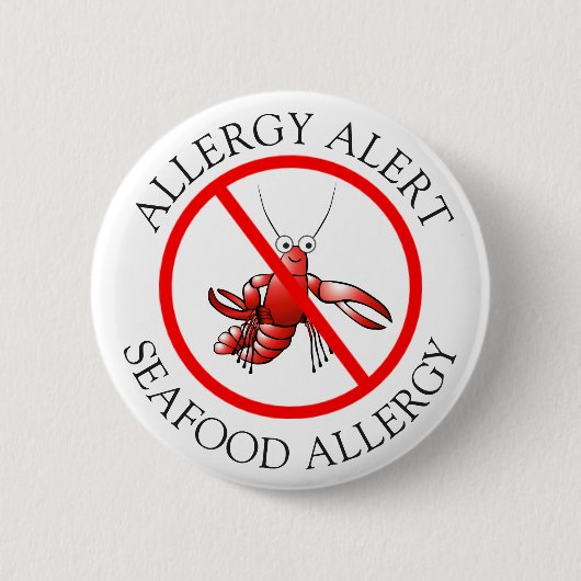 Badge Rond 5 Cm Bouton Alerte d'allergie aux fruits de mer (Devant)