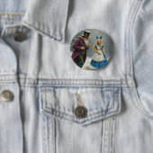 Badge Rond 5 Cm Bouton Alice d'hiver (En situation)