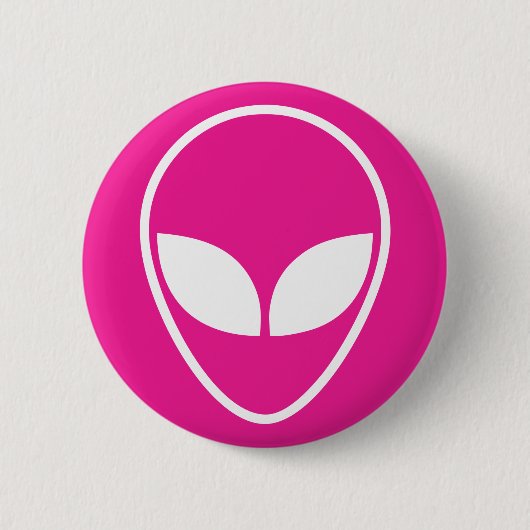 Badge Rond 5 Cm Bouton Alien rose, geek (Devant)