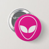 Badge Rond 5 Cm Bouton Alien rose, geek (Devant & derrière)