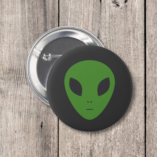 Badge Rond 5 Cm Bouton Alien vert