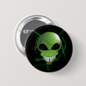 Badge Rond 5 Cm Bouton alien vert (Devant & derrière)