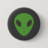 Badge Rond 5 Cm Bouton Alien vert (Devant)