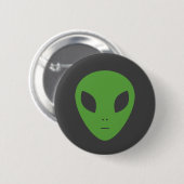 Badge Rond 5 Cm Bouton Alien vert (Devant & derrière)