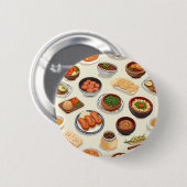 Badge Rond 5 Cm Bouton alimentaire coréen (Devant & derrière)