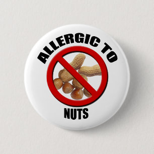 Badge Rond 5 Cm Bouton Allergique au bouton d'alerte Médicale Nut