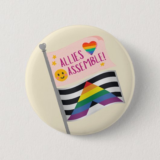 Badge Rond 5 Cm Bouton Ally (Devant)