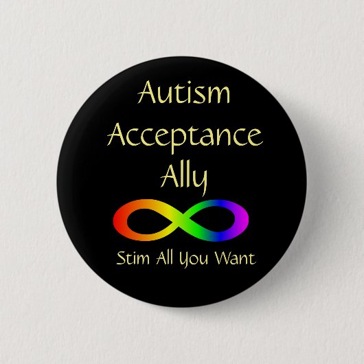 Badge Rond 5 Cm Bouton Ally Acceptation de l'autisme (Devant)