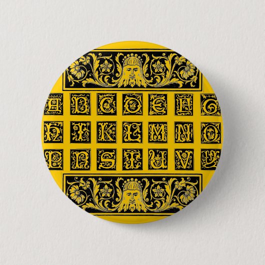 Badge Rond 5 Cm Bouton Alphabet (Devant)