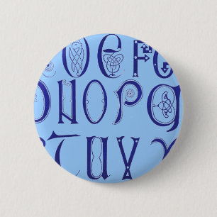 Badge Rond 5 Cm Bouton Alphabet