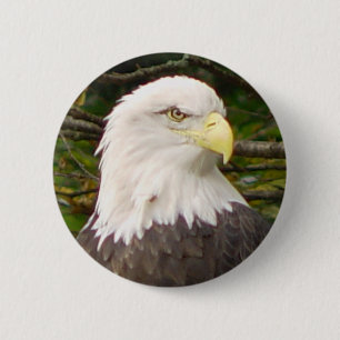 Badge Rond 5 Cm Bouton américain d'Eagle chauve