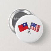 Badge Rond 5 Cm Bouton américain taiwanais (Devant & derrière)