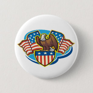 Badge Rond 5 Cm Bouton American Eagle