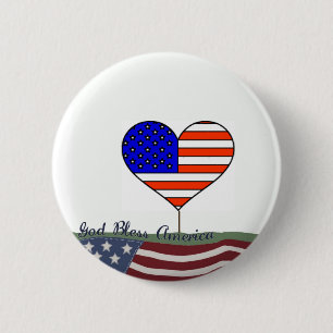Badge Rond 5 Cm Bouton Amérique Dieu béni