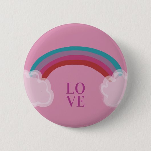 Badge Rond 5 Cm Bouton Amour (Devant)