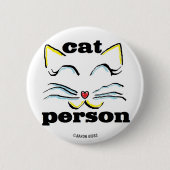 Badge Rond 5 Cm Bouton Amoureux des chats de personne de chat (Devant)