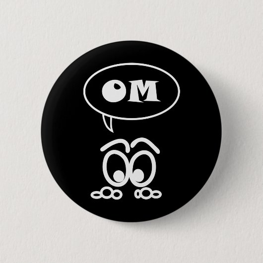 Badge Rond 5 Cm Bouton amusant de la méditation OM (Devant)